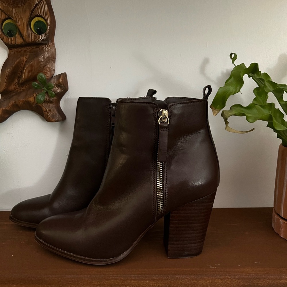 Aldo Brown Leather Ankle Boots